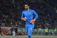 As Roma goalkeeper Allison Becker<p>at Stadio Olimpico of Rome...